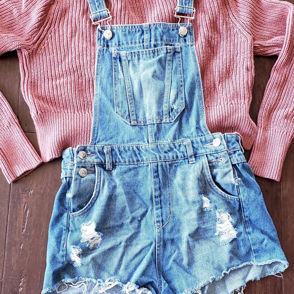 H&M overalls & LA Hearts Sweater bundle
